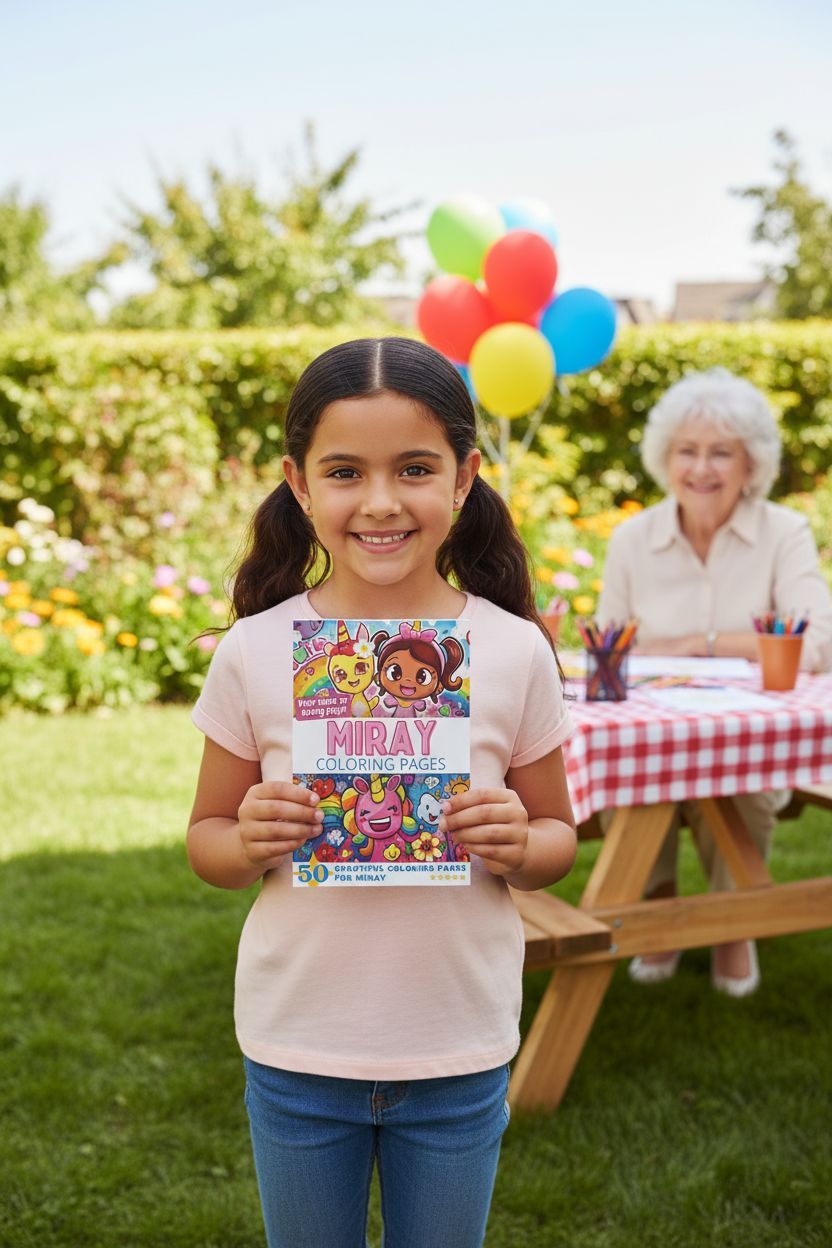 Miray coloring book in use