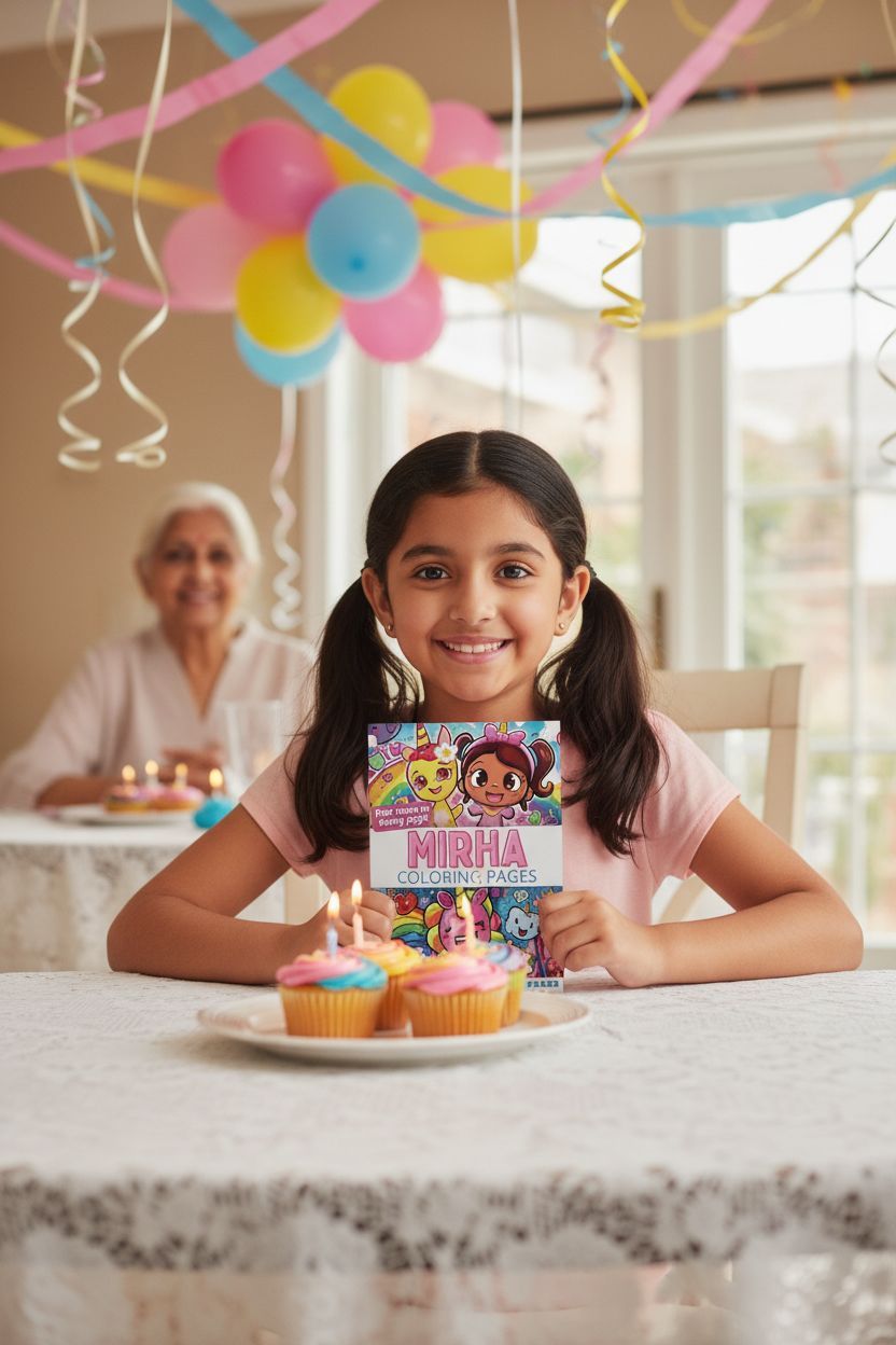 Mirha coloring book in use