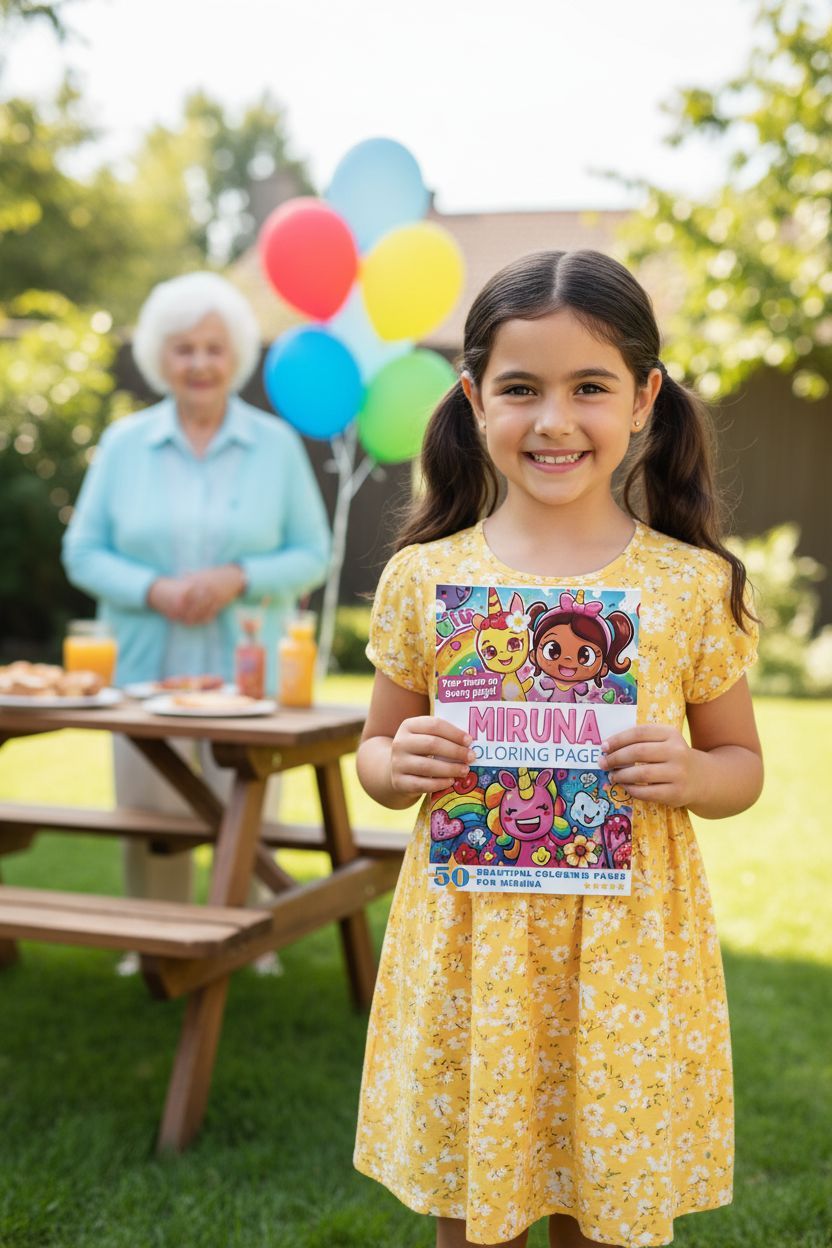 Miruna coloring book in use