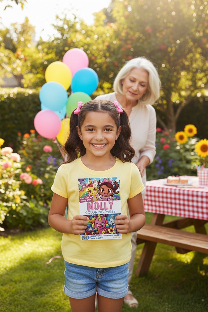 Molly coloring book in use