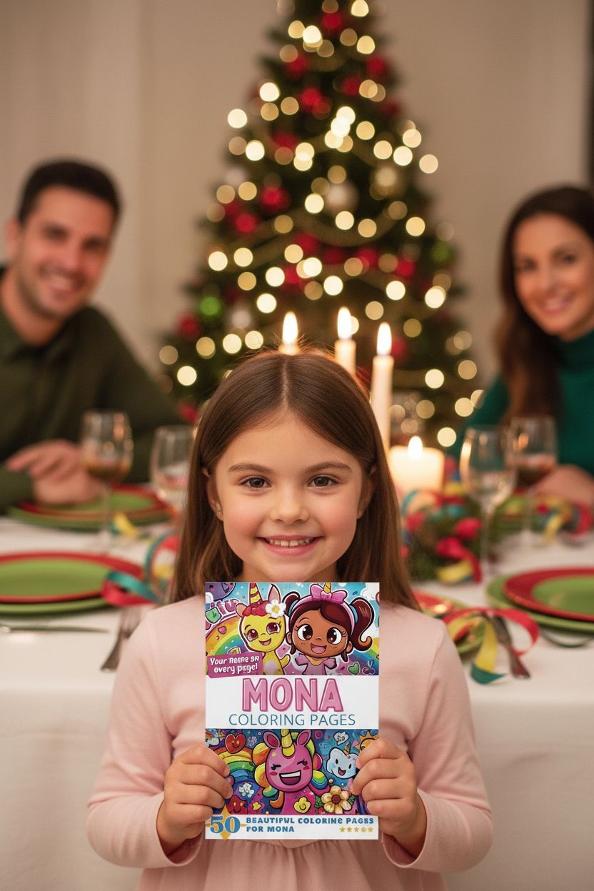 Mona Christmas coloring pages gift