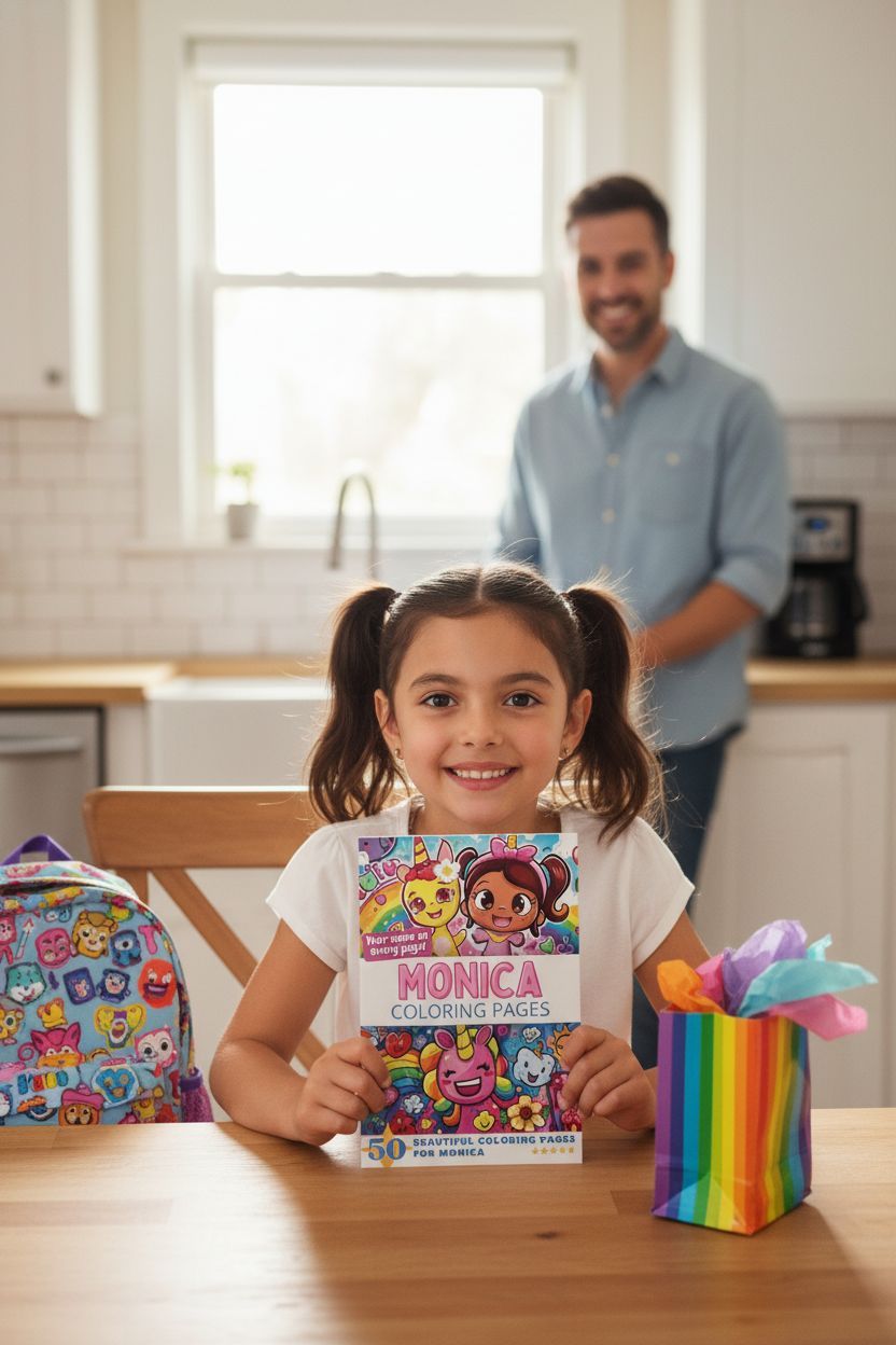 Monica coloring book in use