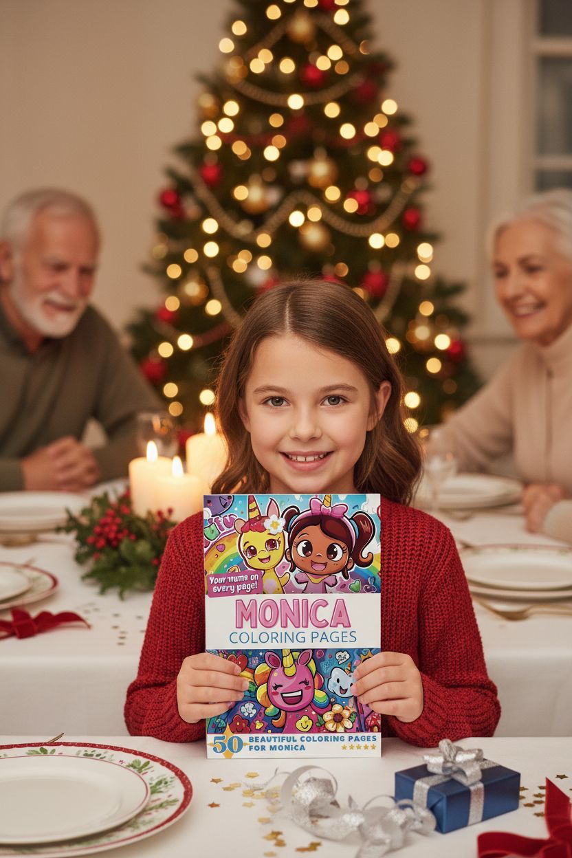 Monica Christmas coloring pages gift