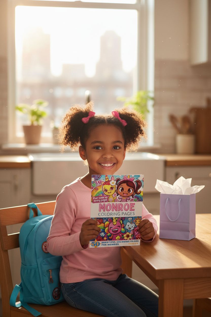 Monroe coloring book in use