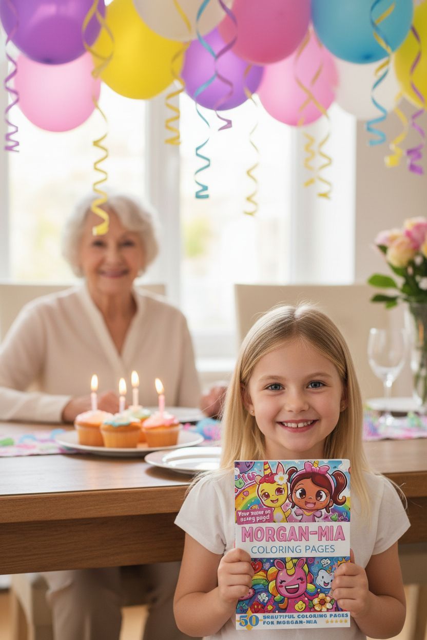 Morgan-Mia coloring book in use