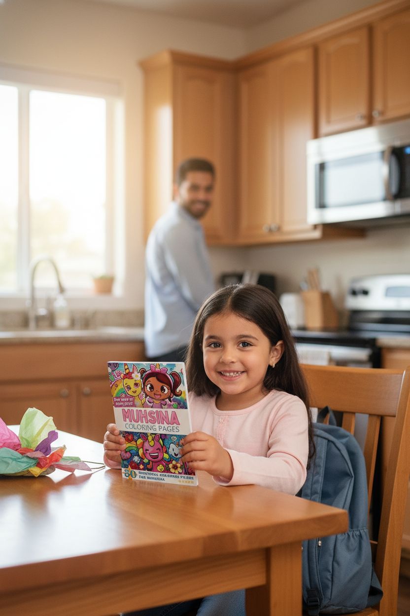 Muhsina coloring book in use