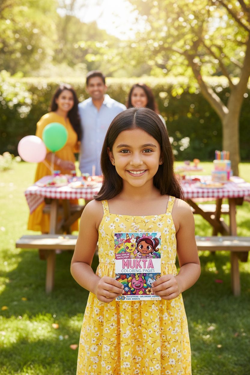 Mukta coloring book in use