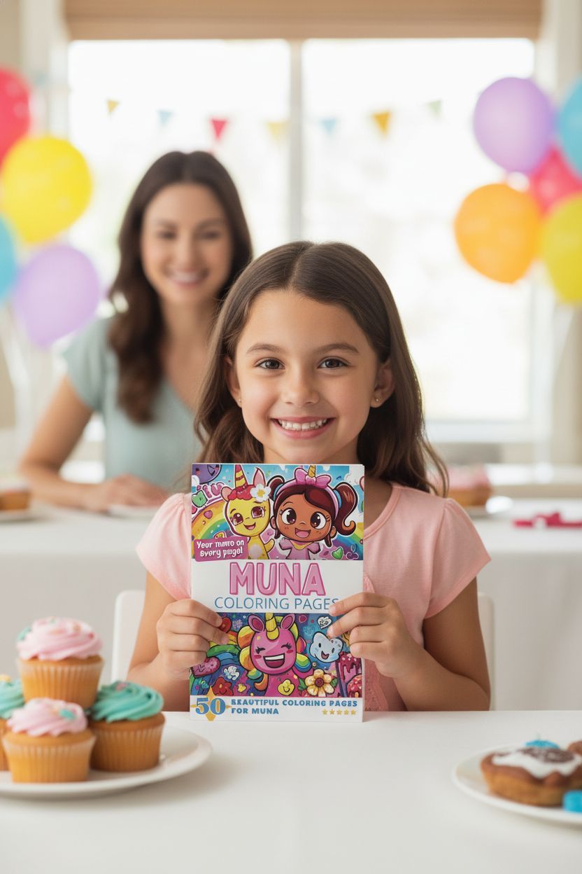 Muna coloring book in use