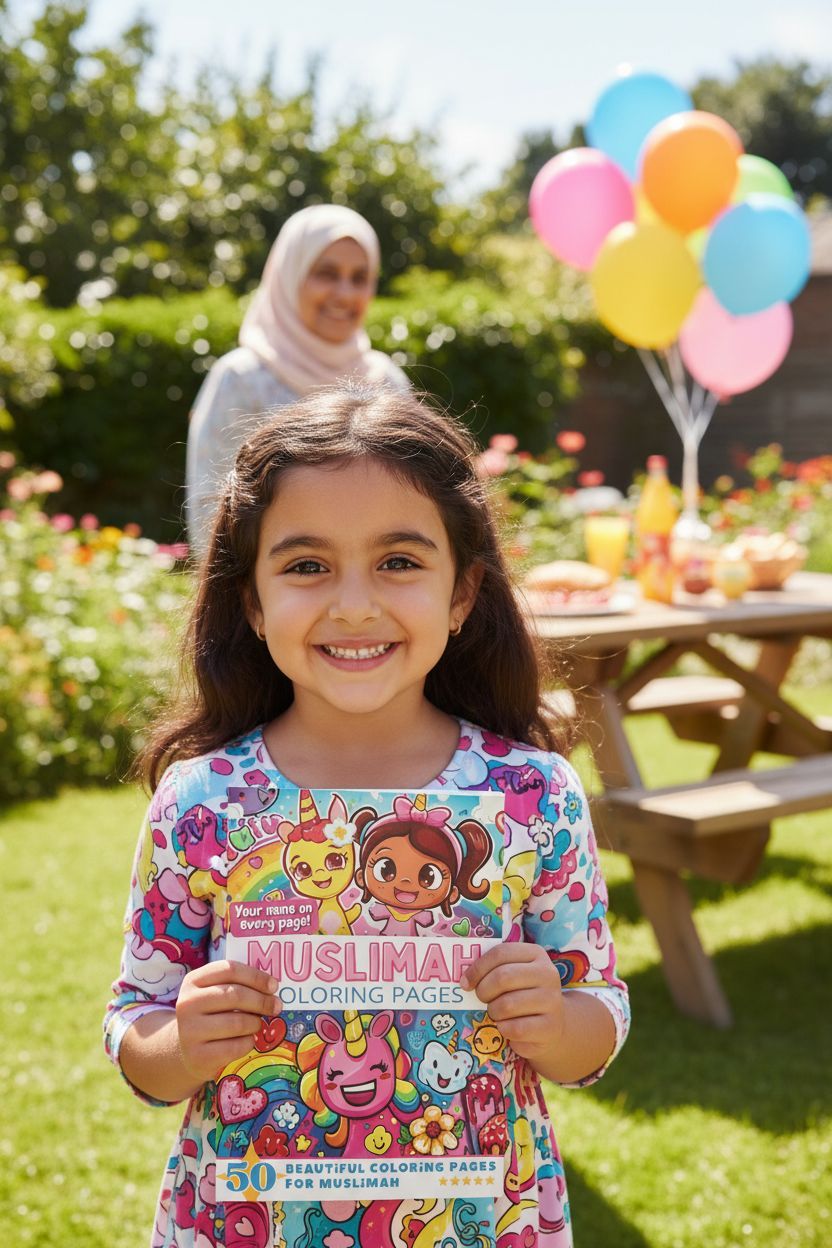 Muslimah coloring book in use