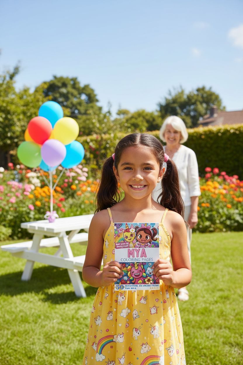 Mya coloring book in use