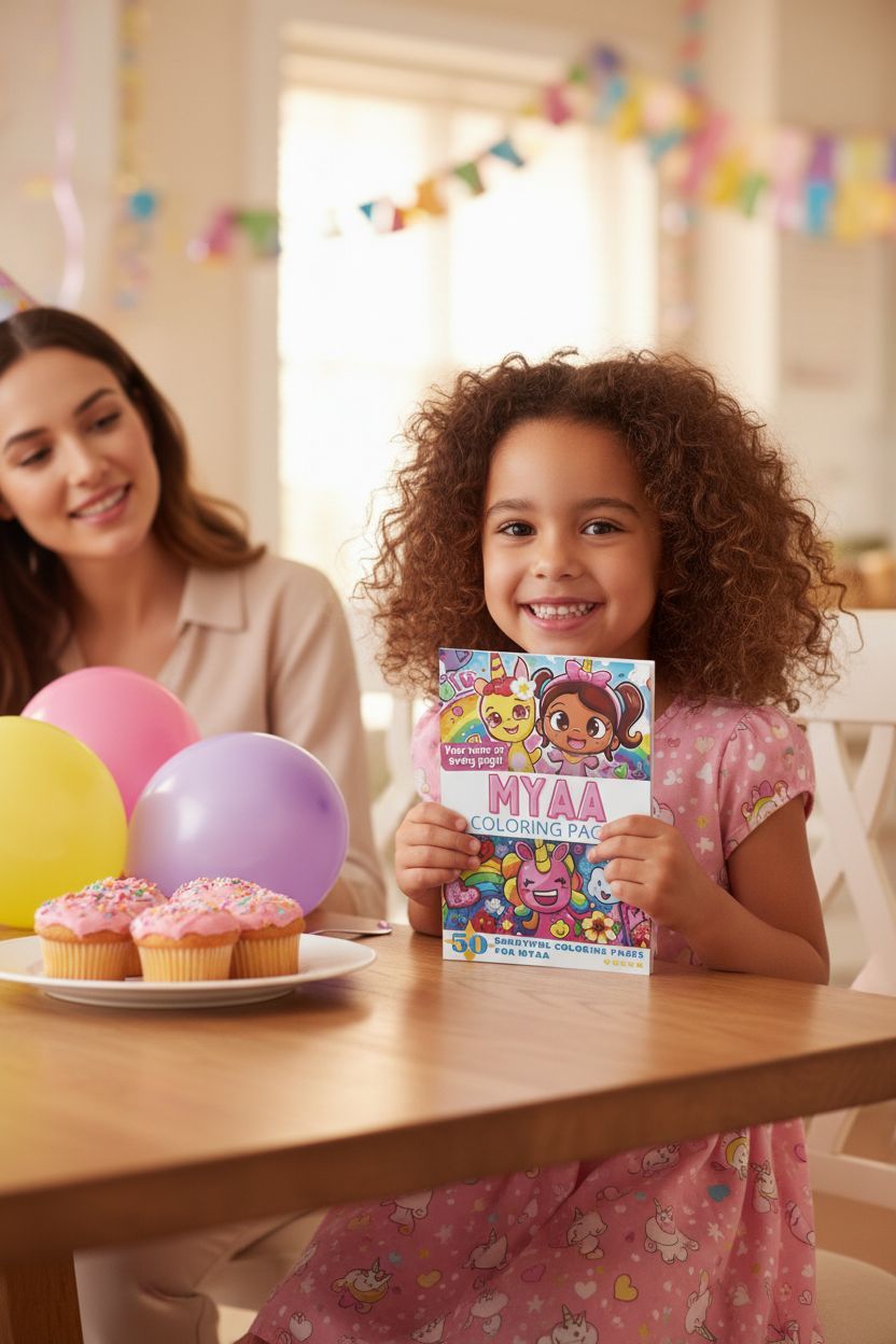 Myaa coloring book in use