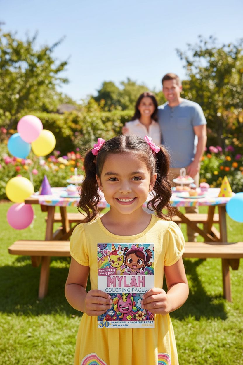 Mylah coloring book in use