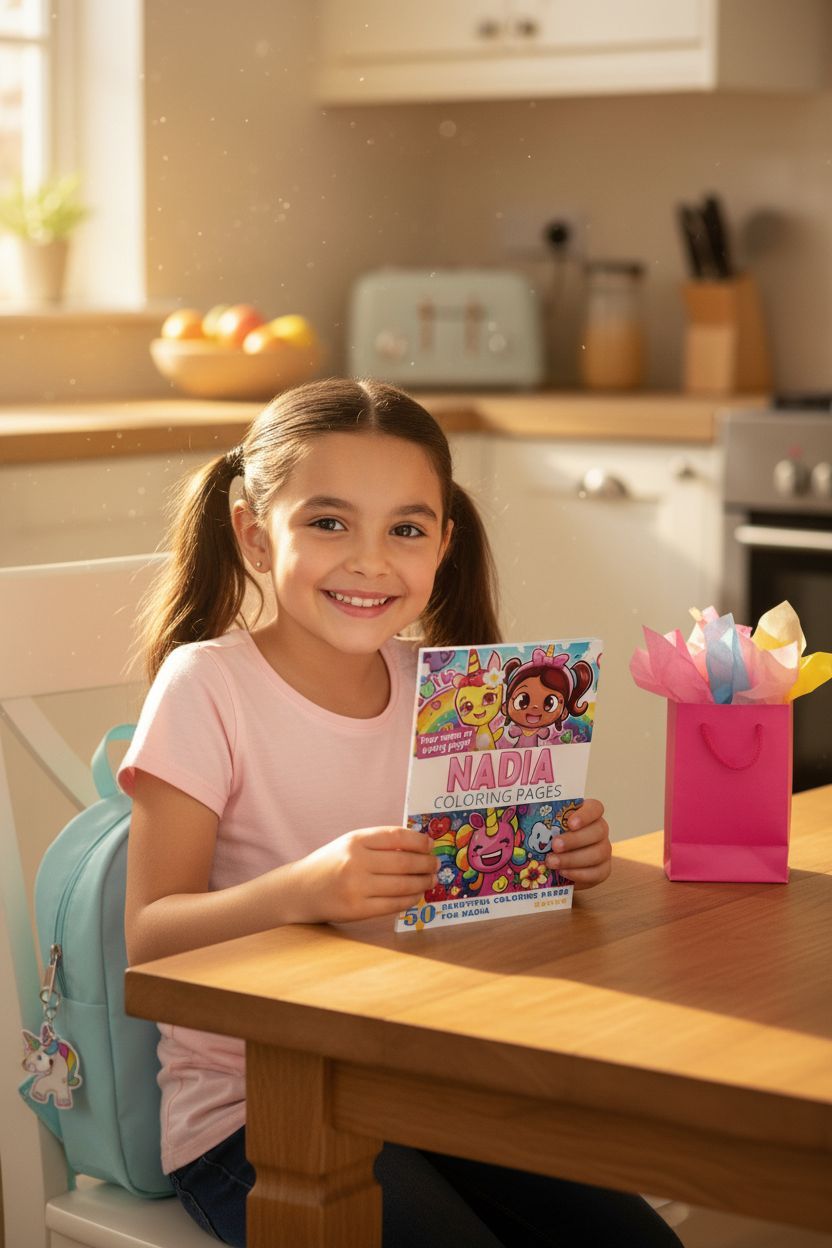 Nadia coloring book in use