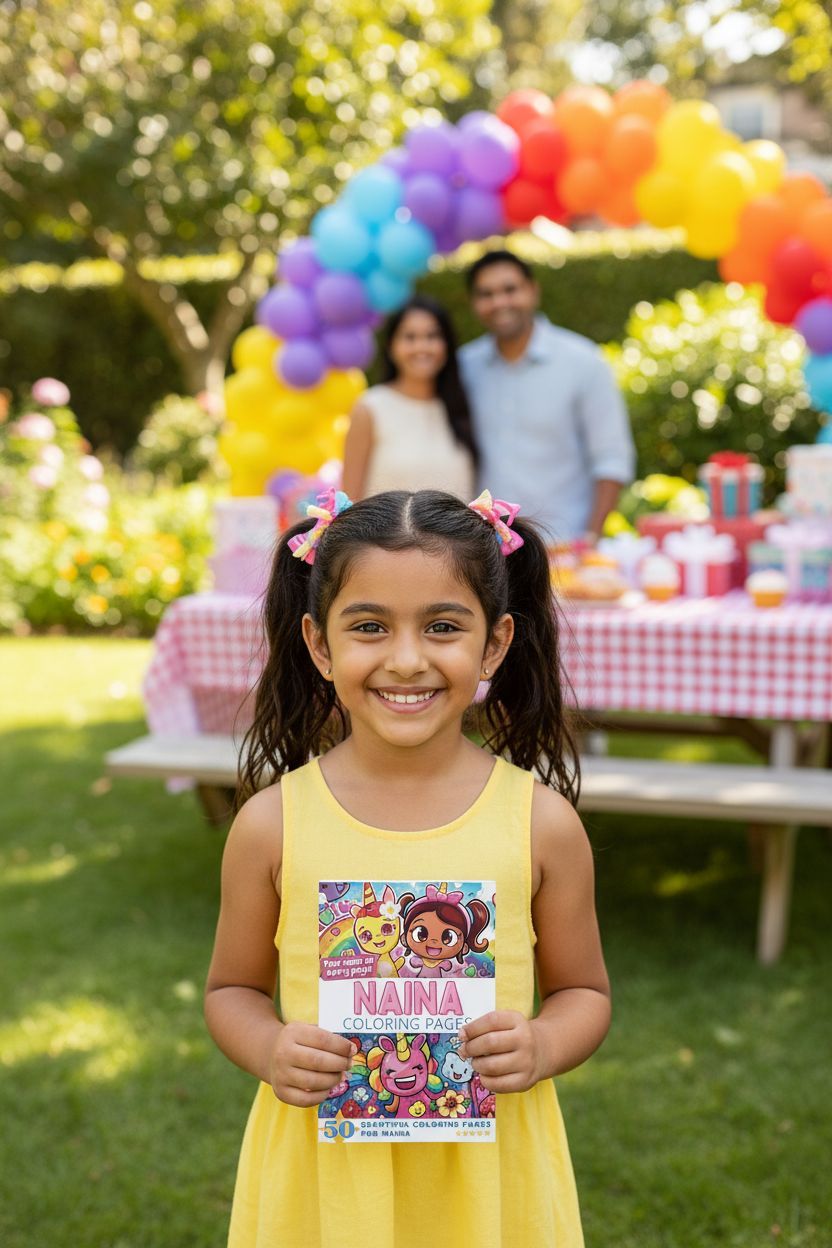 Naina coloring book in use