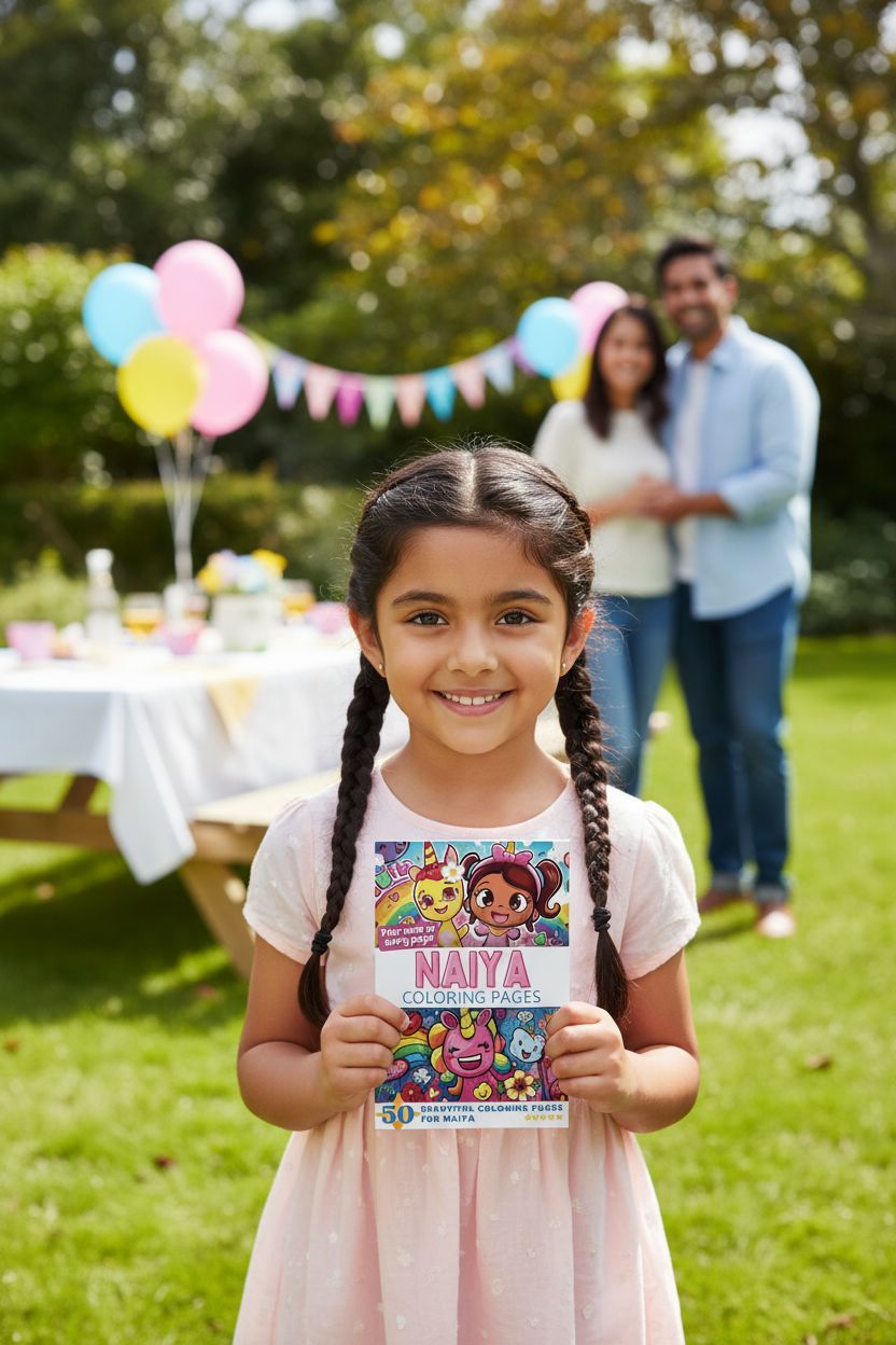 Naiya coloring book in use