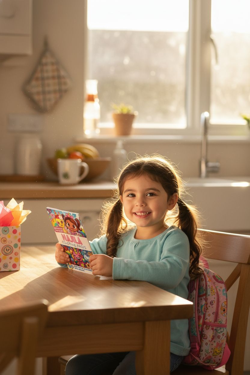 Najila coloring book in use