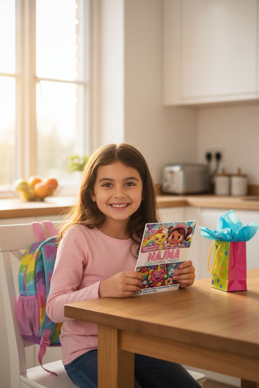 Najwa coloring book in use