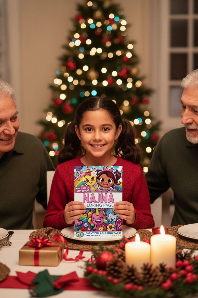 Najwa Christmas coloring pages gift