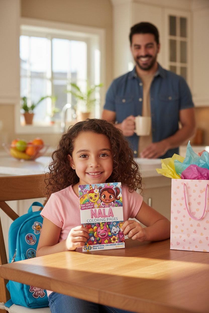 Nala coloring book in use