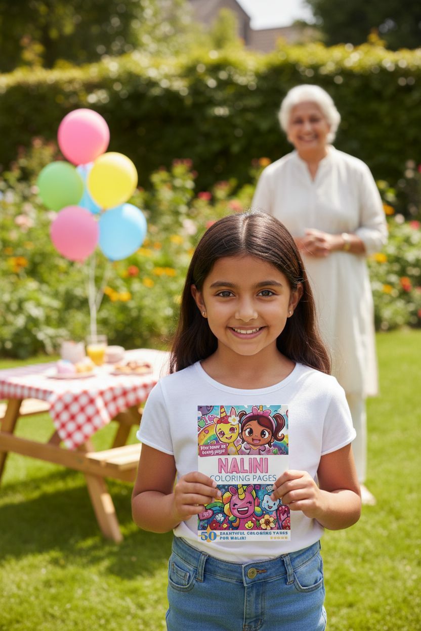 Nalini coloring book in use