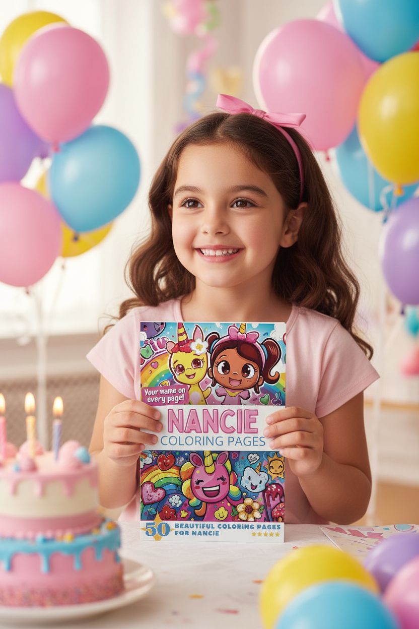 Nancie coloring book in use