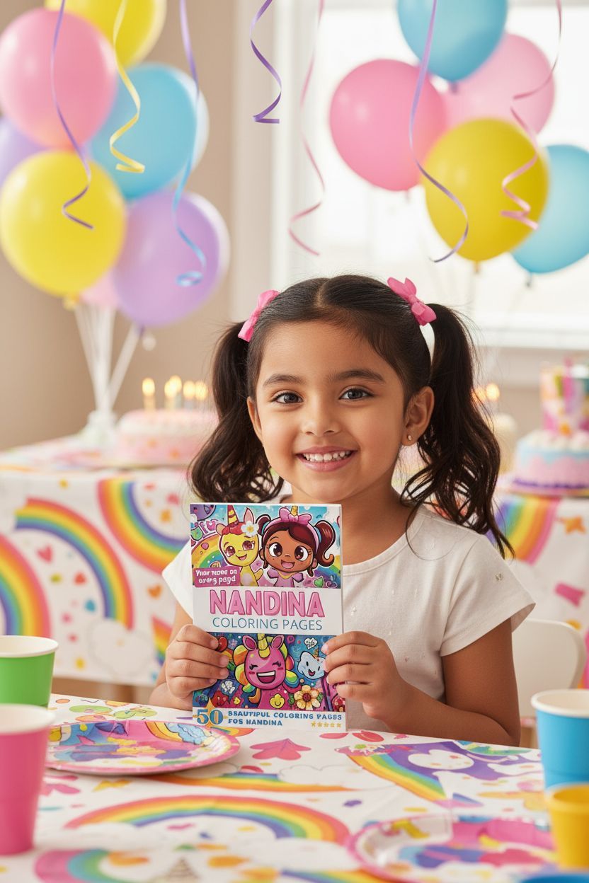 Nandina coloring book in use