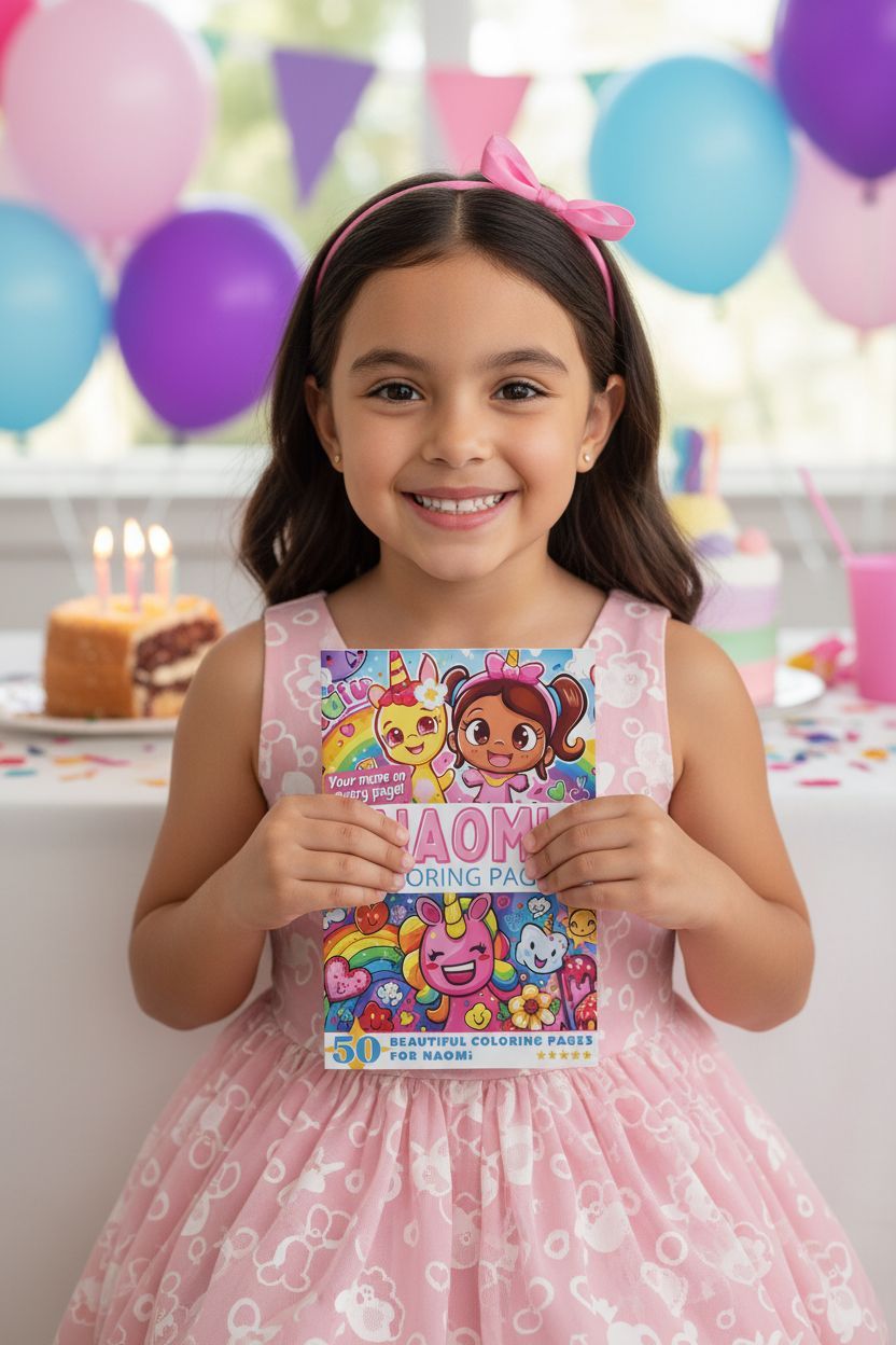 Naomi coloring book in use