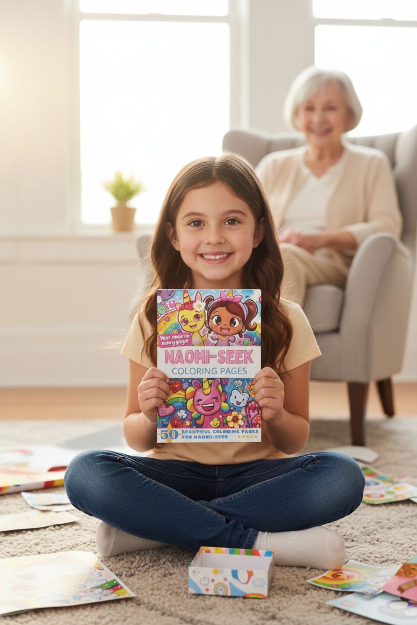 Naomi-Seek coloring book in use