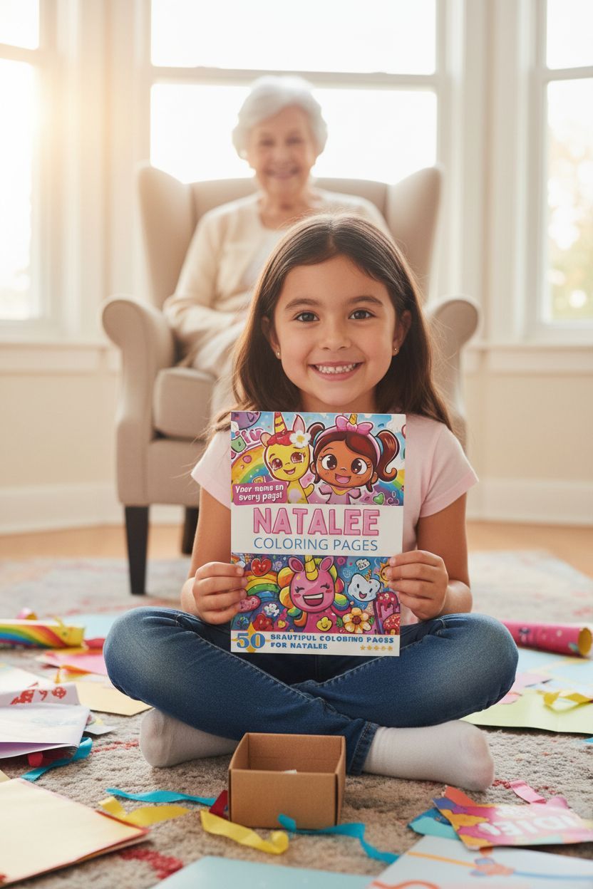 Natalee coloring book in use