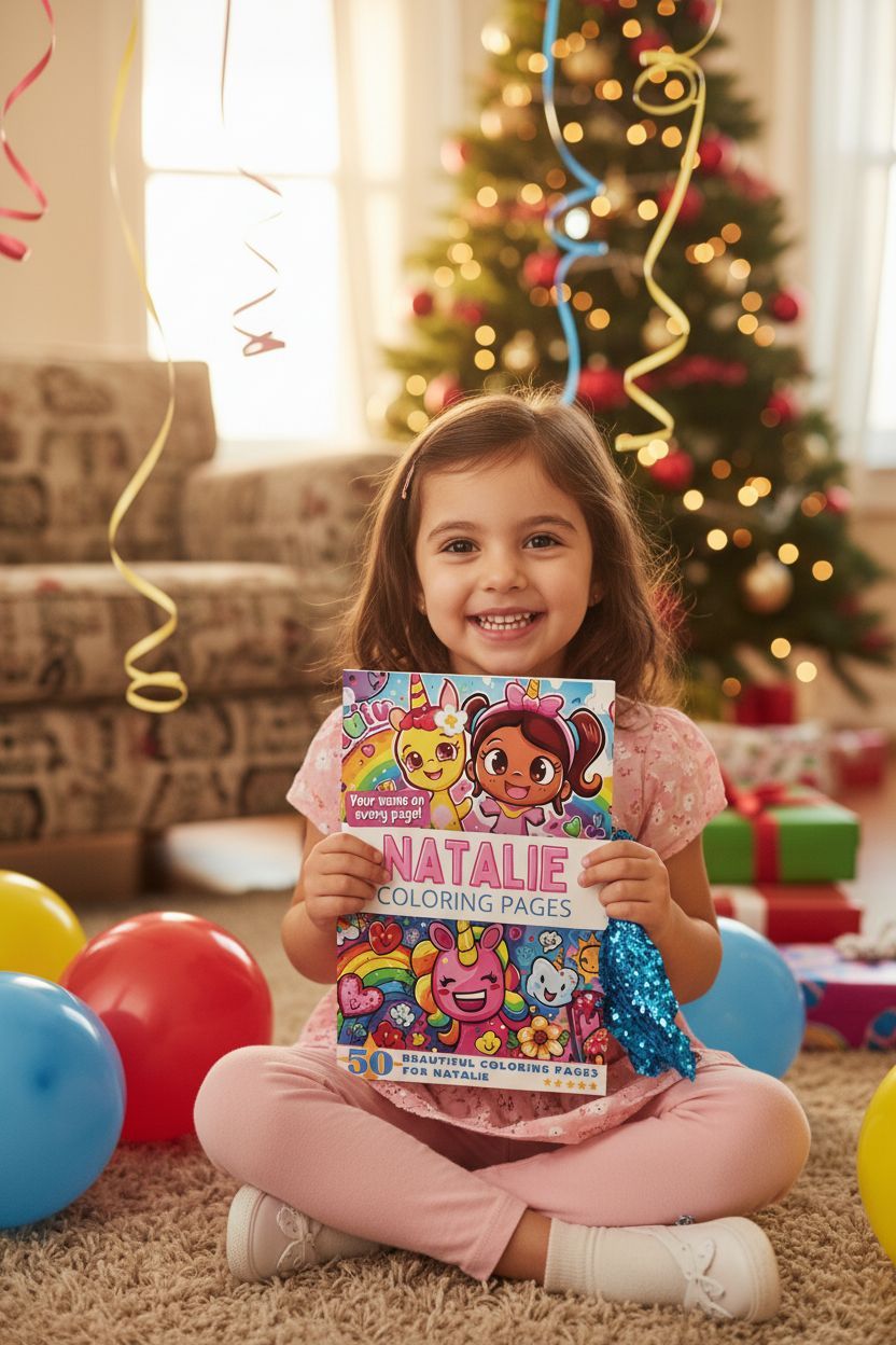 Natalie coloring book in use