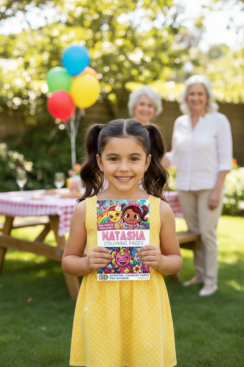 Natasha coloring book in use