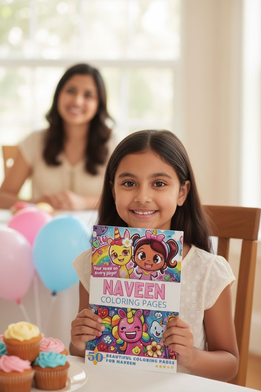 Naveen coloring book in use