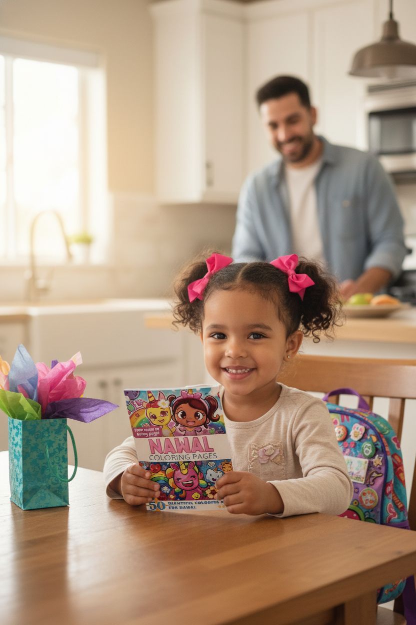 Nawal coloring book in use