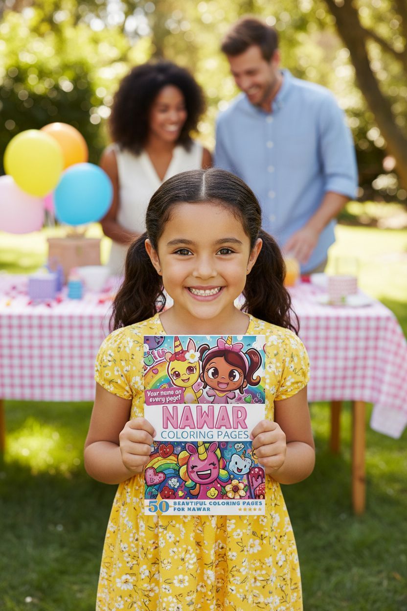 Nawar coloring book in use