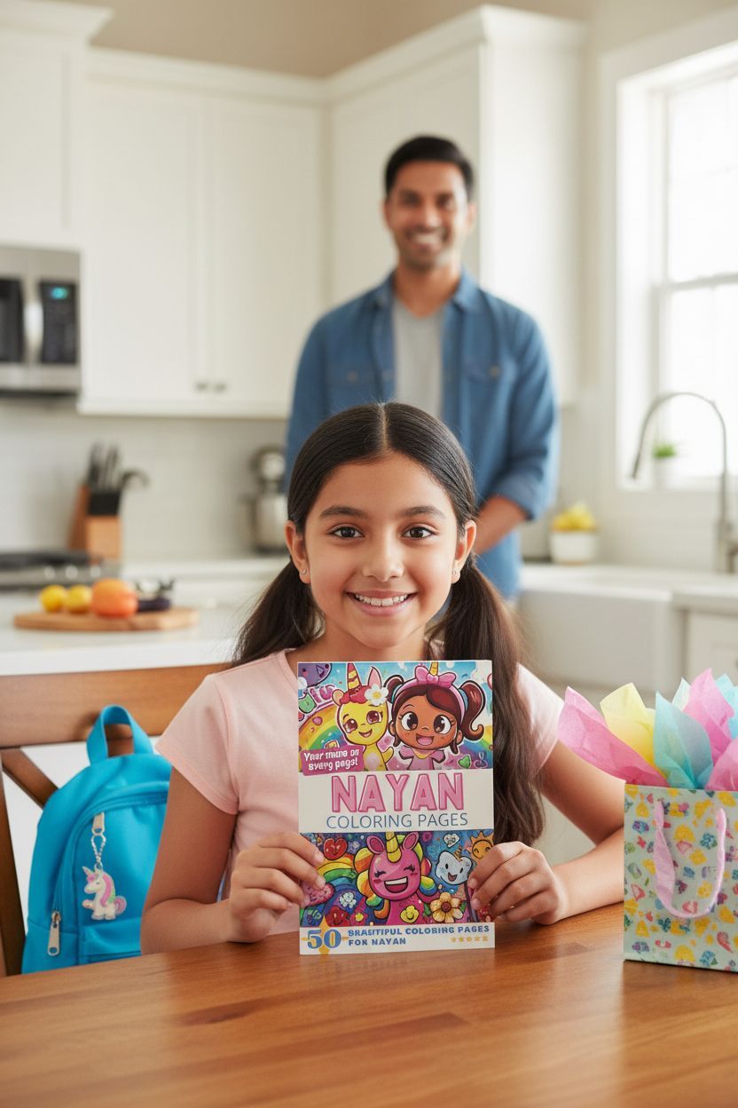 Nayan coloring book in use