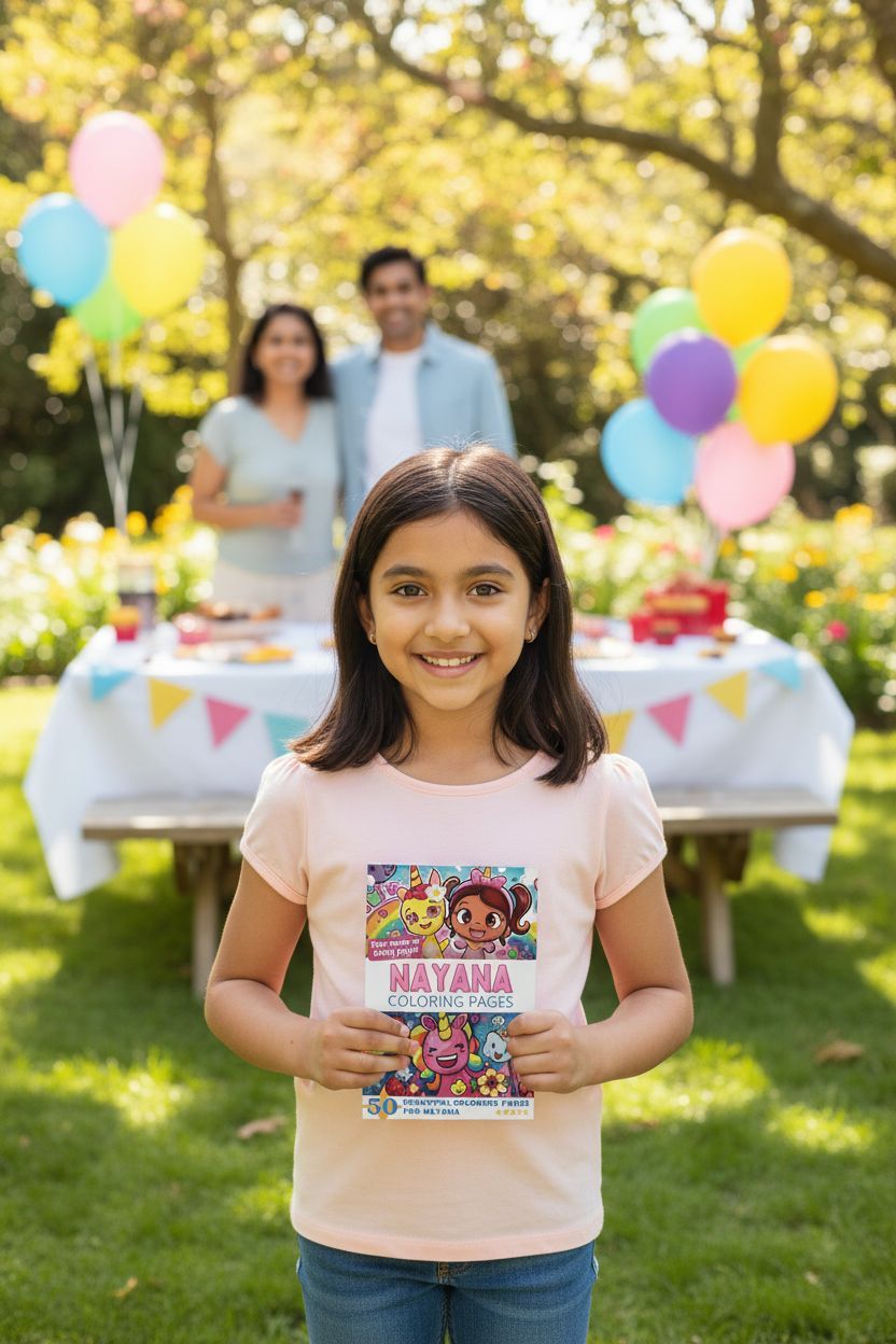Nayana coloring book in use