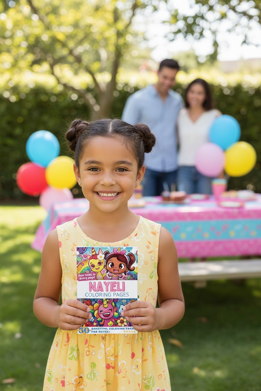 Nayeli coloring book in use