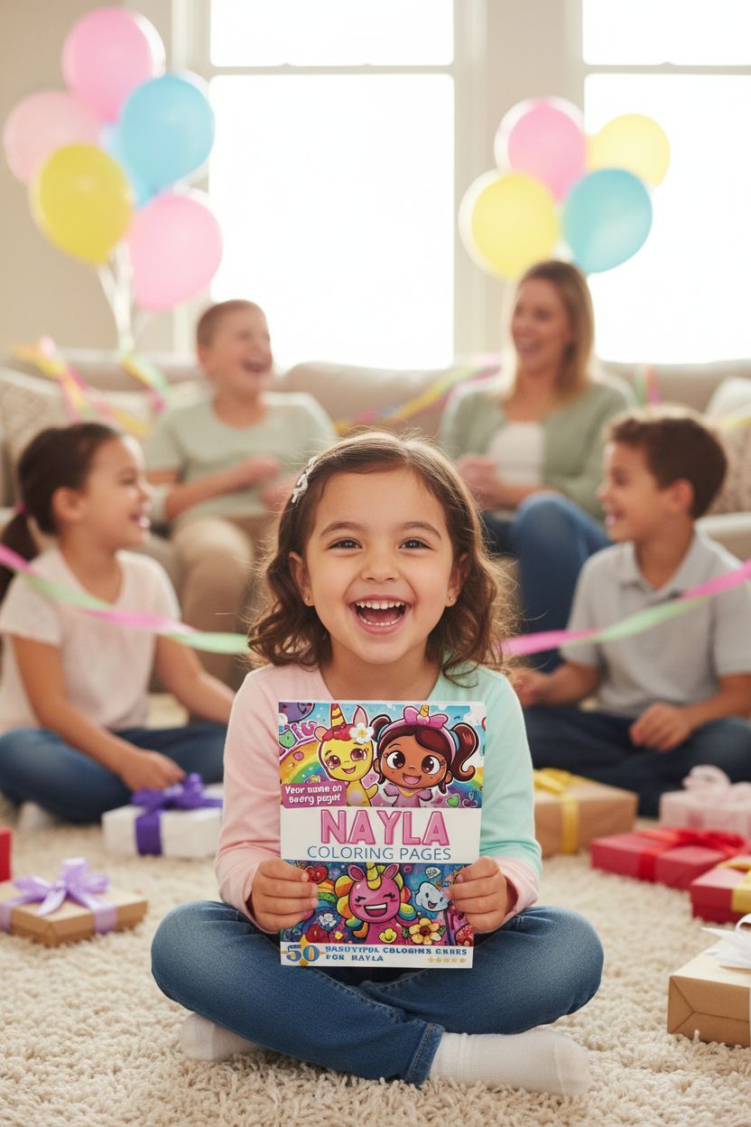 Nayla coloring book in use