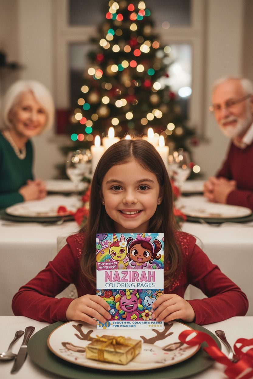 Nazirah Christmas coloring pages gift