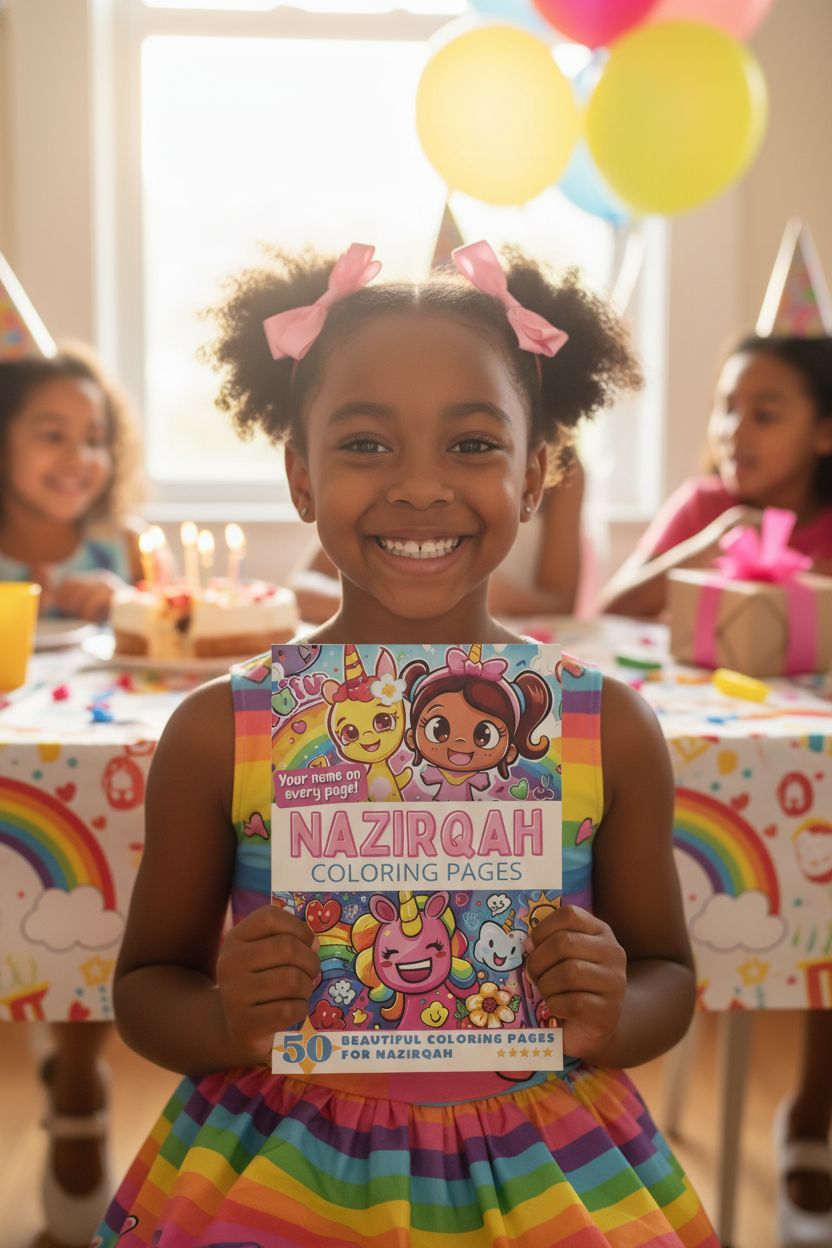 Nazirqah coloring book in use