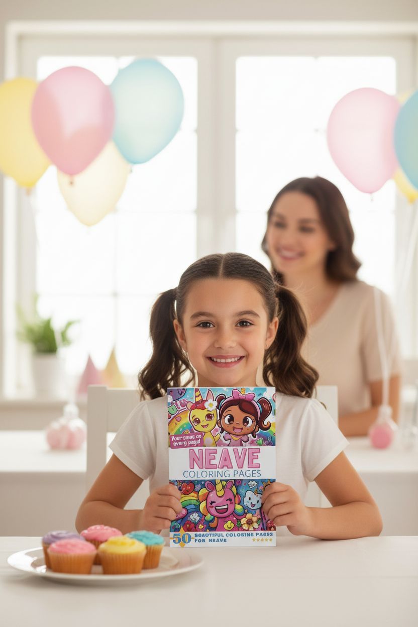 Neave coloring book in use