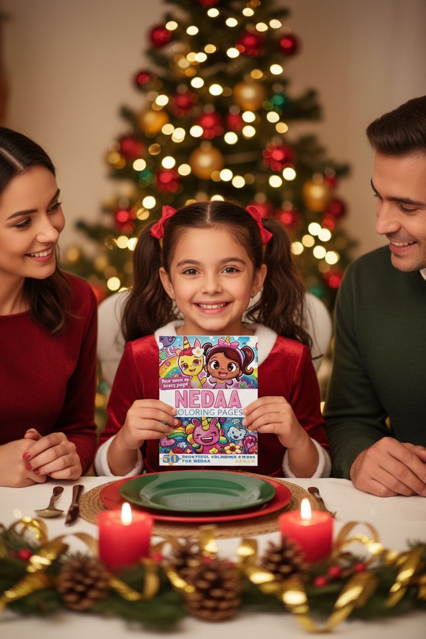 Nedaa Christmas coloring pages gift