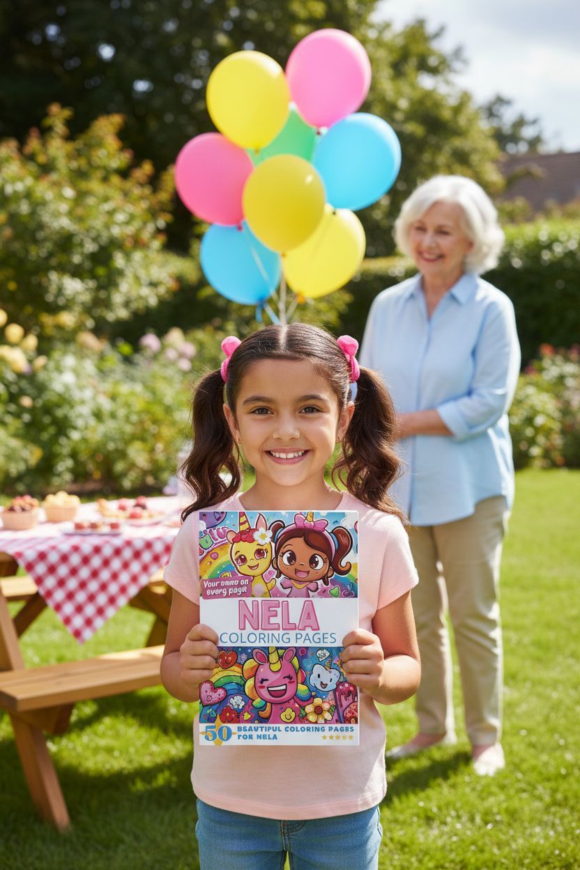 Nela coloring book in use