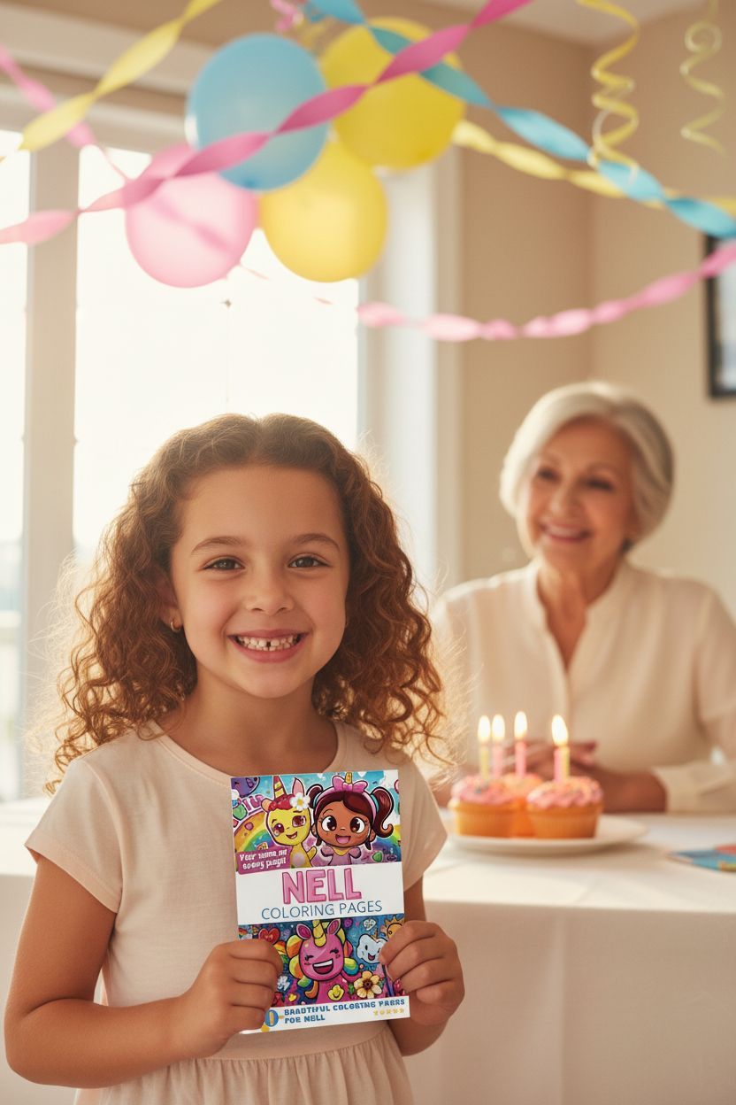 Nell coloring book in use