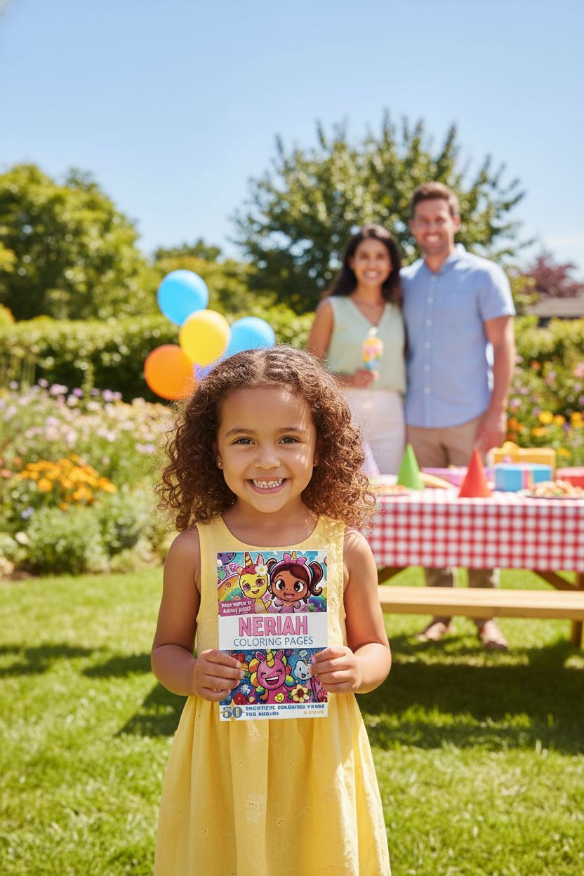 Neriah coloring book in use