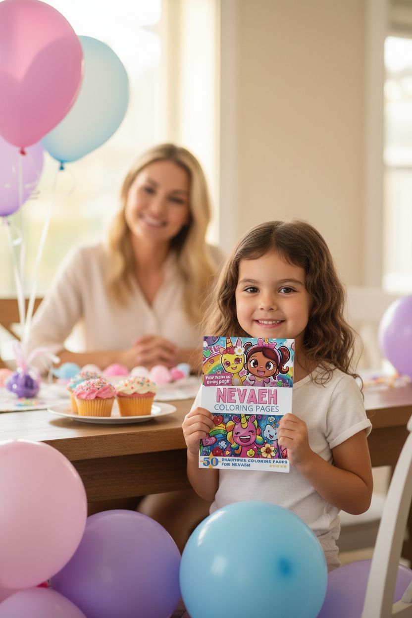 Nevaeh coloring book in use