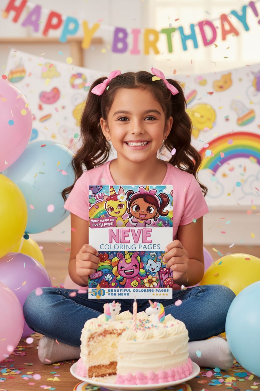 Neve coloring book in use