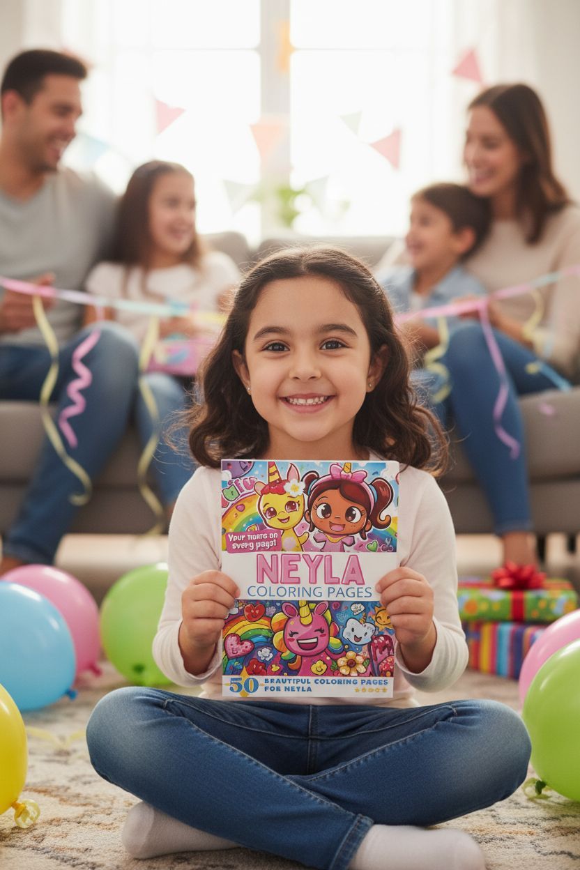 Neyla coloring book in use