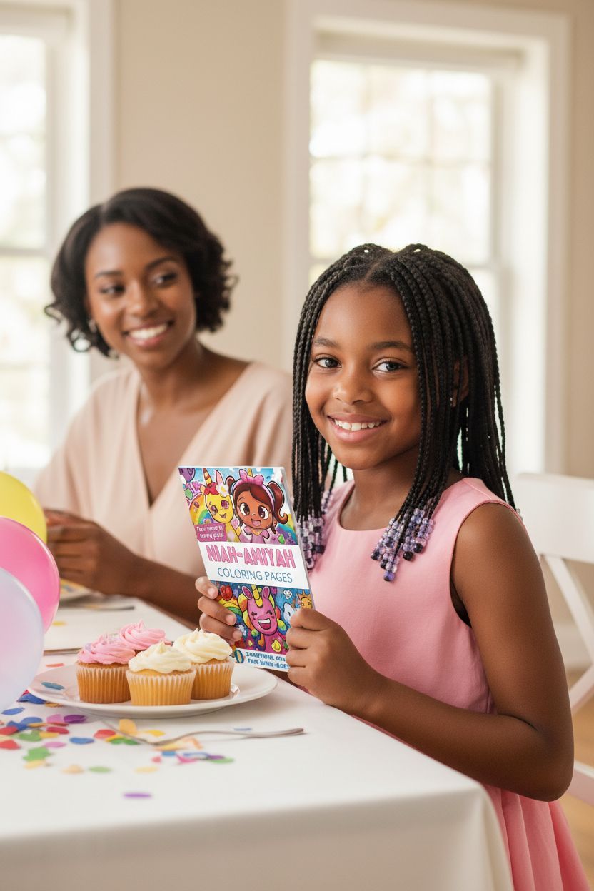 Niah-Amiyah coloring book in use