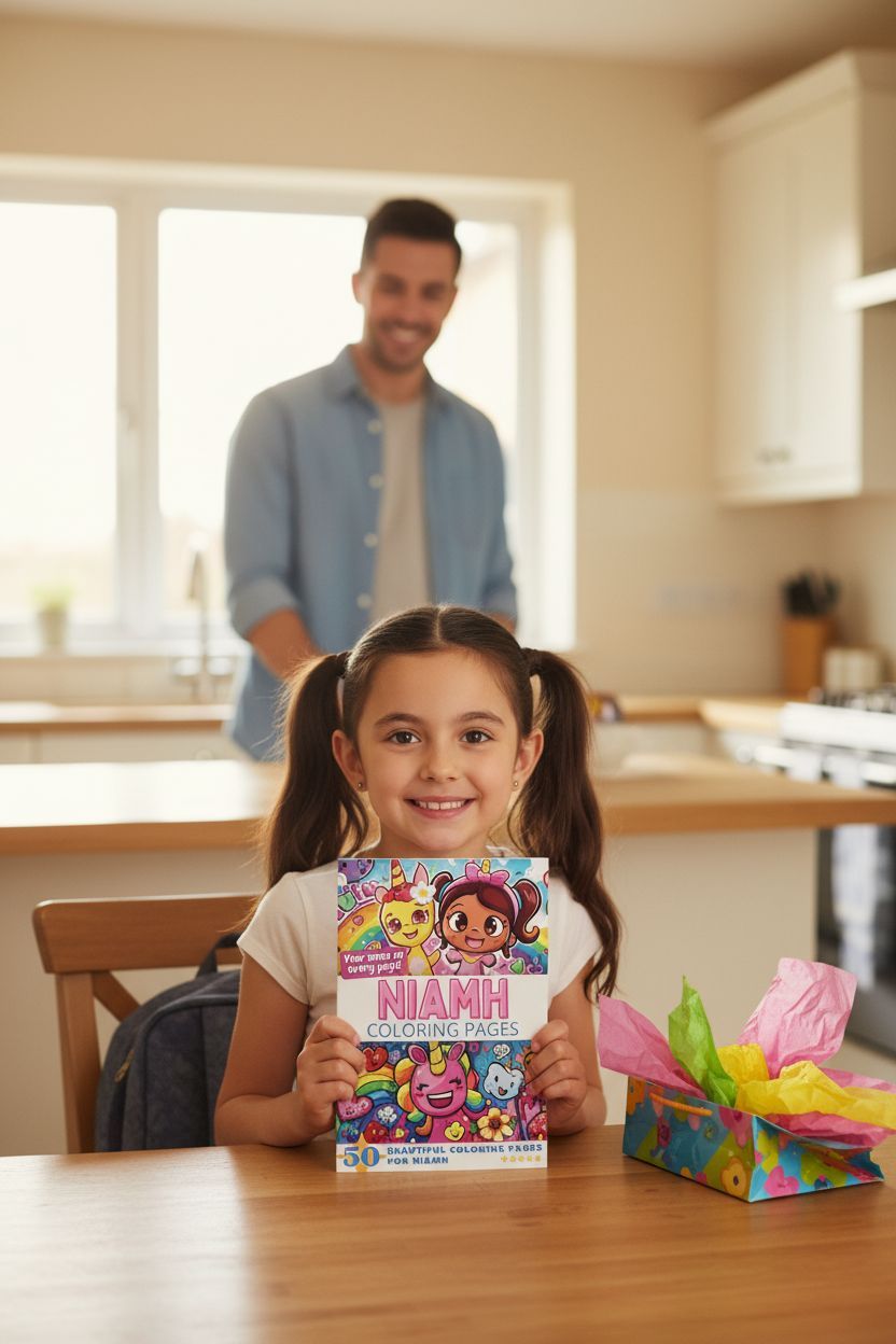 Niamh coloring book in use